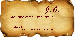Jakabovits Oszkár névjegykártya