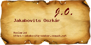 Jakabovits Oszkár névjegykártya