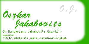 oszkar jakabovits business card